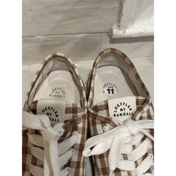 Loeffler Randall Brown and White Checkered Sneakers - Picture 7 of 10